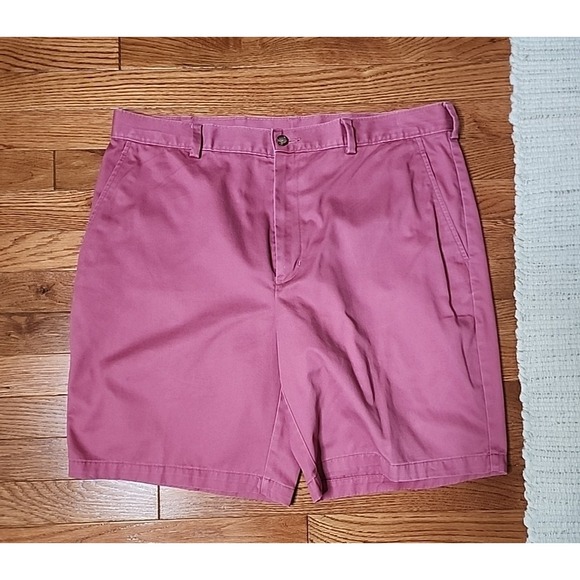 Jos A Bank Stays Cool Mens Shorts 38 Mauve Pink Cotton‎ Flat Front Chino Preppy - Picture 1 of 7